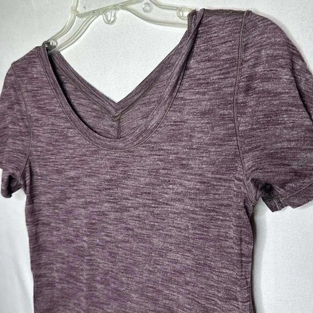 Lululemon Heathered Purple Intense-Tee Short Sleeve Lightweight Top. Size 6.